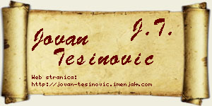 Jovan Tešinović vizit kartica